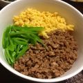 はん☆さと's cooksnap of when they made 定番の三色丼.