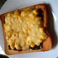 ハトえもん's cooksnap of when they made めんたいマヨ＋のり＋卵＋チーズトースト.