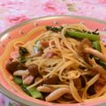 桃屋誰's cooksnap of when they made たっぷり小松菜の簡単和風スパゲティ♪.