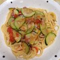h_romy's cooksnap of when they made ベーコンとズッキーニとプチトマトのパスタ.