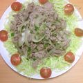 hatomugi茶's cooksnap of when they made ネギ塩豚、千切りキャベツにのせて。.