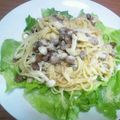 ちびっかぶーん's cooksnap of when they made 水菜と納豆のクリームチーズパスタ.