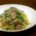 ＊＊まゆゆ＊＊'s cooksnap of when they made 豚肉と水菜のパスタ.