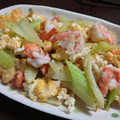 のんきのこ's cooksnap of when they made えびとセロリの中華玉子炒め.
