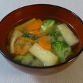 skc's cooksnap of when they made ブロッコリーと人参と油揚げの味噌汁.