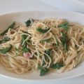 こここに's cooksnap of when they made 「浅漬けの素」を使った牡蠣と水菜のパスタ.