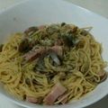 hirohama3's cooksnap of when they made あさり、しめじ、ベーコンの香り和風スパ.