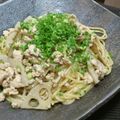 まりまりsn's cooksnap of when they made おなかすっきり！根菜と鶏そぼろのパスタ.