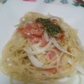 tamukkuma's cooksnap of when they made 新玉ねぎとスモークサーモンのパスタ.