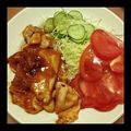potaka's cooksnap of when they made 鶏むね肉でヘルシーな生姜焼き♪.