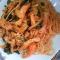 季節外れ's cooksnap of when they made 油揚げとほうれん草の和風スパゲッティー.