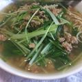 TMKEK's cooksnap of when they made 水菜とひき肉のあんかけ蕎麦.
