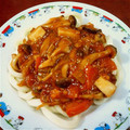 あいこす♡花嫁修業中's cooksnap of when they made トマトときのこのマーボーうどん.