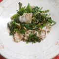kana叶's cooksnap of when they made 塩麹豚肉とちぢみ法蓮草の中華風香り炒め.