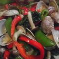 しんちゃのすけ's cooksnap of when they made あさりとほうれん草のスイートチリ炒め.