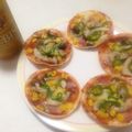 _YuA_'s cooksnap of when they made 餃子の皮でパリパリ簡単ピザ風♪.