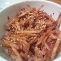 ﾃﾝﾋﾟｰ's cooksnap of when they made 豚バラ肉とゴボウのピリ辛味噌炒め.