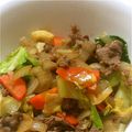 naatun's cooksnap of when they made オリーブオイルで炒め揚げ、牛肉とキャベツ.