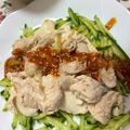 ああああかりんご！'s cooksnap of when they made 高たんぱく★鶏ささみと豆腐の韓国風棒棒鶏.