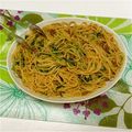 haabom's cooksnap of when they made ヘルシー♡納豆と豆苗ときのこのパスタ♡.