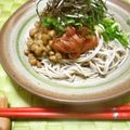kemeta's cooksnap of when they made 梅納豆のさっぱりお蕎麦☆.