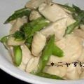 ニャすけ's cooksnap of when they made アスパラガスと鶏むね肉の塩炒め.