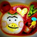 緑田グリ子's cooksnap of when they made 簡単　はなかっぱ　ももかっぱ等キャラ弁当.