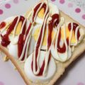 はるはる★☆'s cooksnap of when they made オープンサンド☆ケチャマヨゆで卵☆.