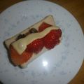 白いぐれーぷ's cooksnap of when they made いちごチョコチーズトースト.