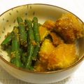 sakuni's cooksnap of when they made ♥かぼちゃとインゲンのゴマ和え♥.