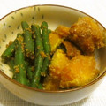 sakuni's cooksnap of when they made ♥かぼちゃとインゲンのゴマ和え♥.