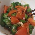 らい33's cooksnap of when they made トマトおくら茗荷さっぱりサラダ♪簡単.