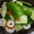てる坊's cooksnap of when they made たたきキュウリとちくわのピリ辛.