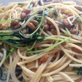 かぼちゃプリンst's cooksnap of when they made ヘルシー♡納豆と豆苗ときのこのパスタ♡.
