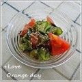 オレンジデイ's cooksnap of when they made トマト入り♪きゅうりとわかめの酢の物.