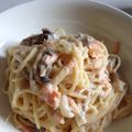 ゆまうたか's cooksnap of when they made 秋鮭♡サーモンとキノコのクリームパスタ.