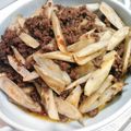陸軍大尉's cooksnap of when they made ごぼうとひき肉の甘辛コチュ炒め.