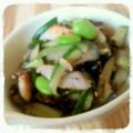 _ハチドリ's cooksnap of when they made 茄子とちくわと枝豆の塩昆布マヨごま和え.