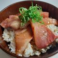 気まぐれ♡雨おんな's cooksnap of when they made お刺身で♪自家製ぶりの漬け丼.