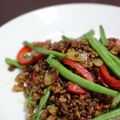 creo's cooksnap of when they made サヤインゲンとひき肉のガーリック炒め.