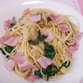きよぴぃー's cooksnap of when they made ベーコンとほうれん草のペペロンチーノ.