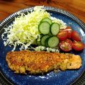 YCHキッチン's cooksnap of when they made *鮭のバジルチーズパン粉焼き*.