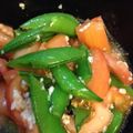Tarorieko's cooksnap of when they made スナップエンドウとトマトの塩糀あえ☆.