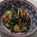 光美ママ's cooksnap of when they made □■きゅうりとほうれん草のゴマ和え■□.