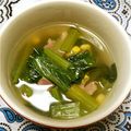 ＊きこ＊'s cooksnap of when they made -あっさり旨っღ小松菜コーンスープ-.
