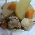 にゃふ〜ん's cooksnap of when they made 焼き大根と鶏肉の醤油煮.