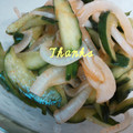 ひーゆーママ's cooksnap of when they made 簡単☆キュウリと玉ねぎのキムチ和え☆.