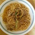 ゆいさきもえママ's cooksnap of when they made 絶品！しめじと塩豚のやみつき醤油パスタ☆.