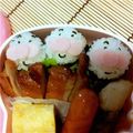 3姉妹ママ☆きいこ's cooksnap of when they made 簡単キャラ弁♪俵おにぎりdeアンパンマン.