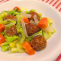 Marrietty's cooksnap of when they made 肉だんごと野菜炒め.
